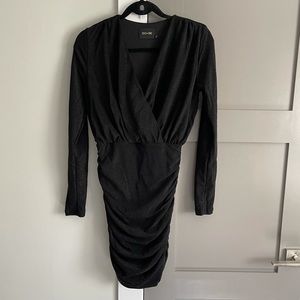 black long sleeve mini dress